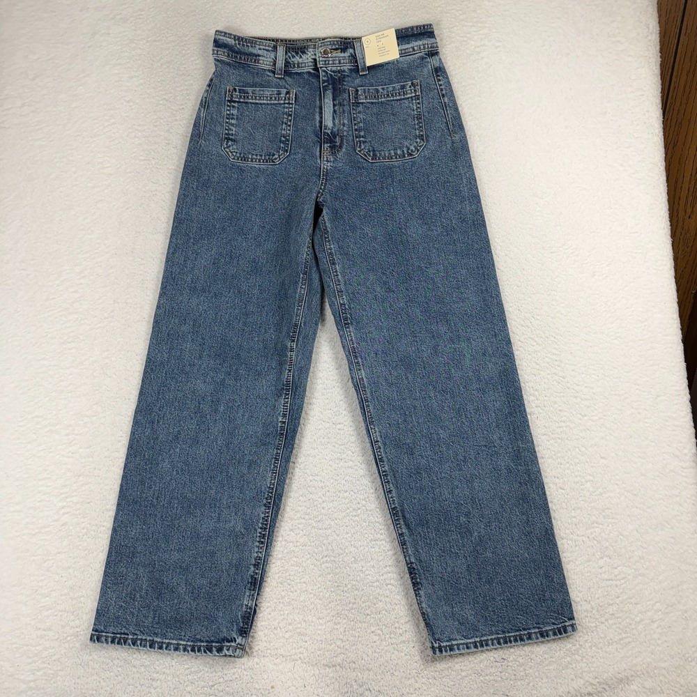 Universal Thread Sailor Straight Leg Jeans 6 29x28 Blue Denim High Rise NWT